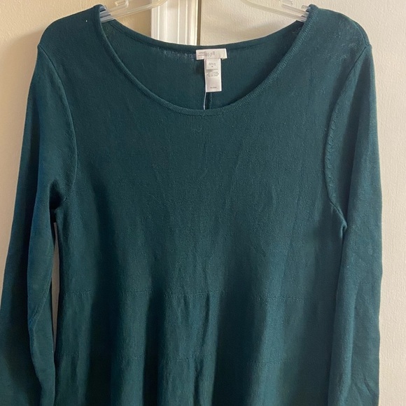 J Jill evergreen midi swing dress knit long sleeve Medium NWT - Picture 4 of 8